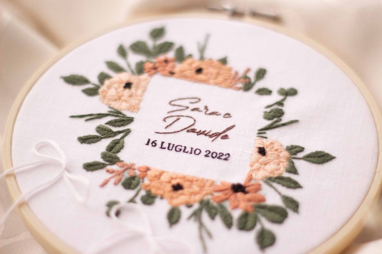 Porta fedi personalizzato Regalo nozze personalizzato Porta fedi ricamato Regalo per gli sposi personalizzato Porta fedi elegante con fiori