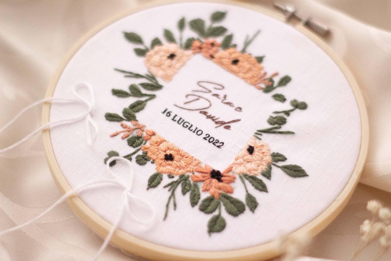 Porta fedi personalizzato Regalo nozze personalizzato Porta fedi ricamato Regalo per gli sposi personalizzato Porta fedi elegante con fiori