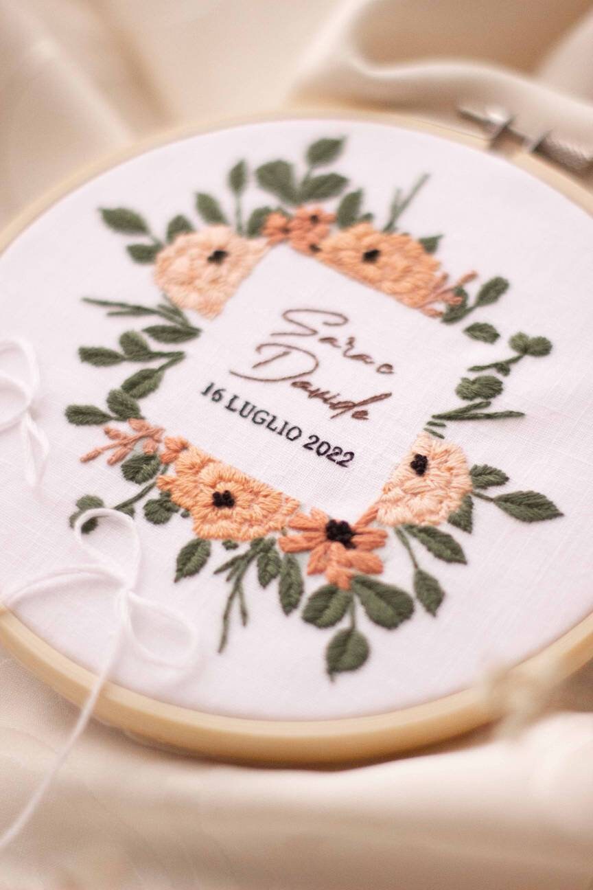 Porta fedi personalizzato Regalo nozze personalizzato Porta fedi ricamato Regalo per gli sposi personalizzato Porta fedi elegante con fiori