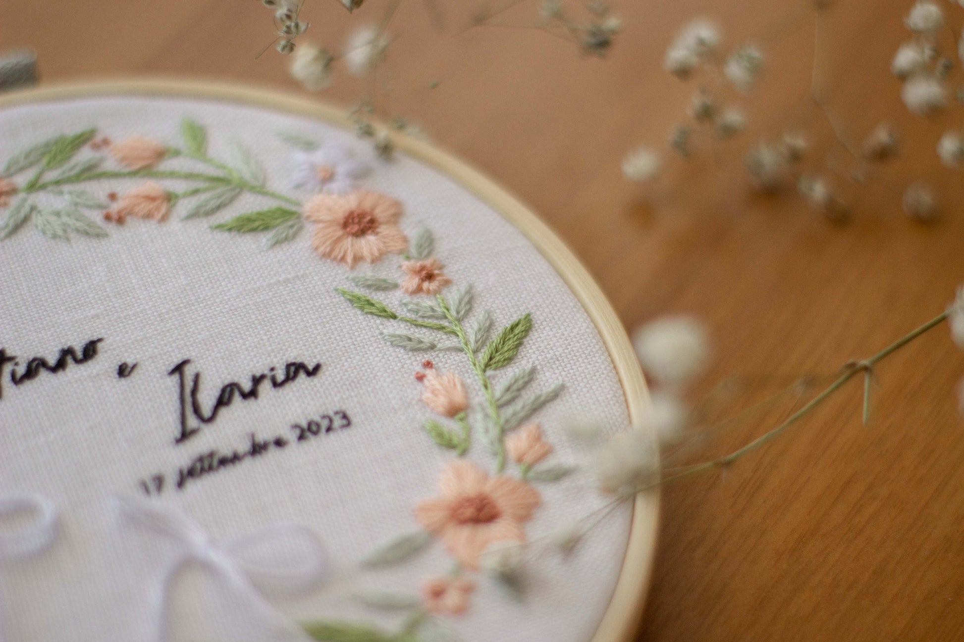 Porta fedi personalizzato Regalo nozze personalizzato Porta fedi ricamato Regalo per gli sposi personalizzato Porta fedi rustico e floreale