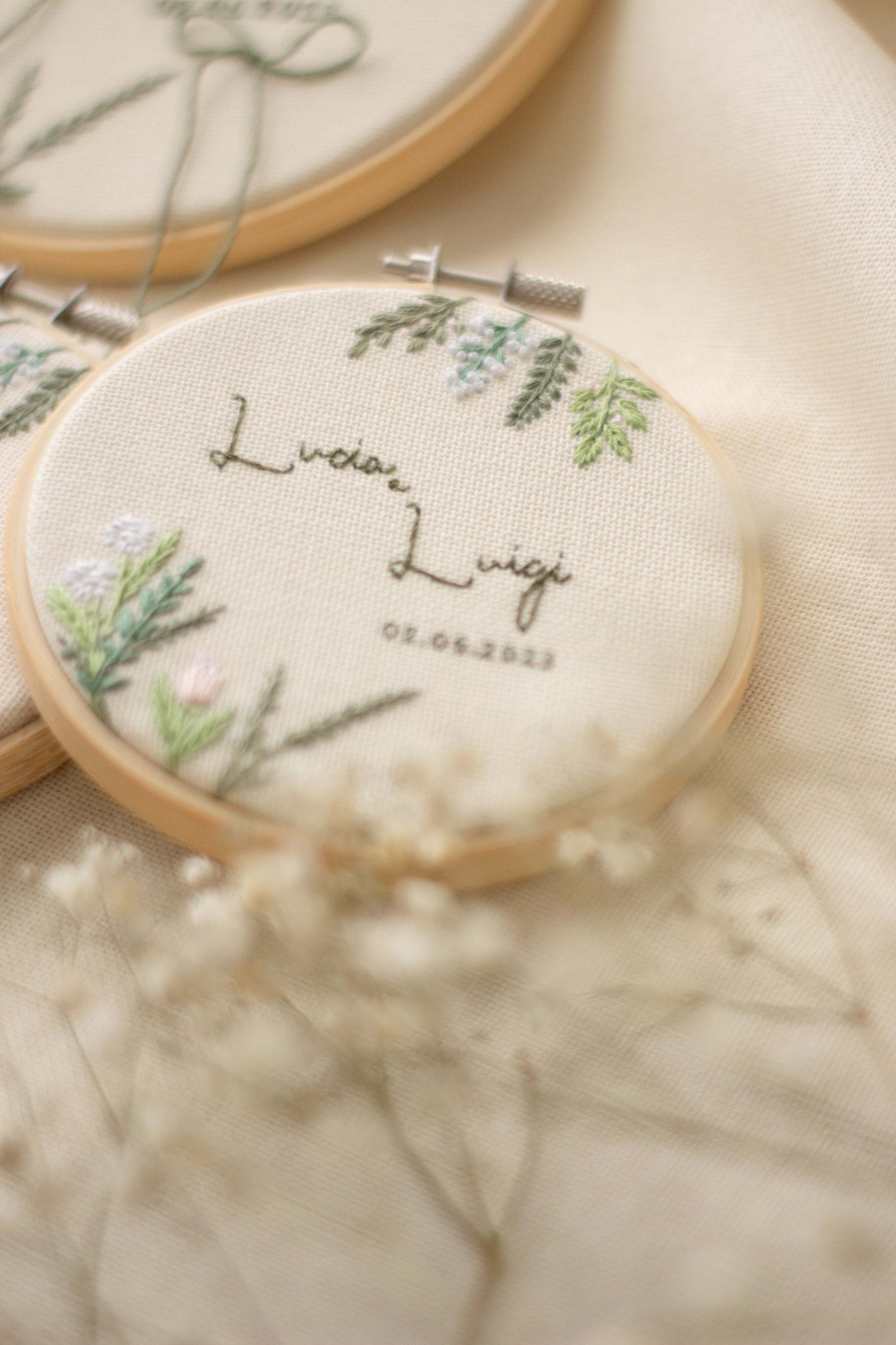 Porta fedi personalizzato Regalo nozze personalizzato Porta fedi ricamato Regalo per gli sposi personalizzato Porta fedi rustico e floreale