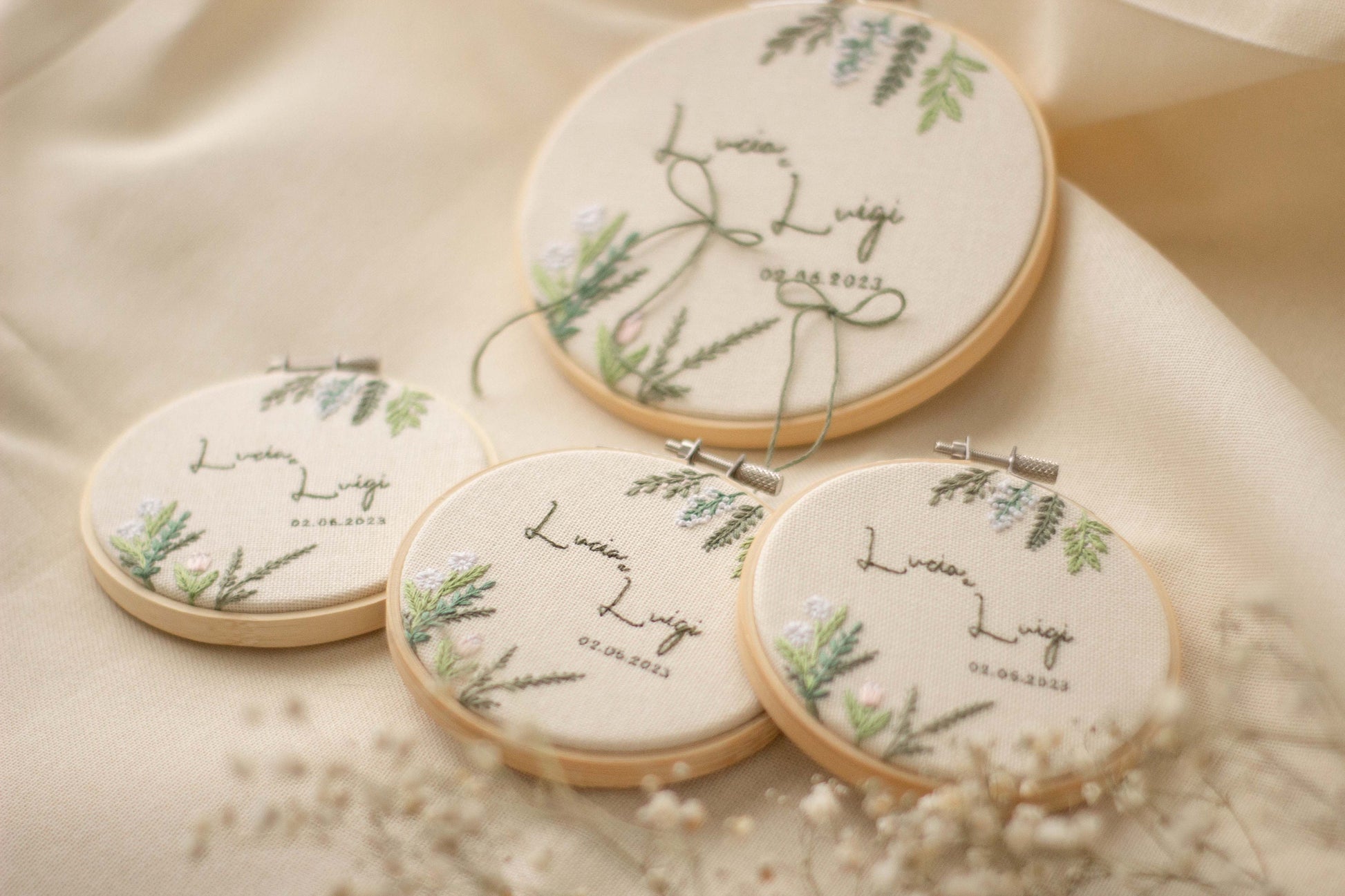 Porta fedi personalizzato Regalo nozze personalizzato Porta fedi ricamato Regalo per gli sposi personalizzato Porta fedi rustico e floreale