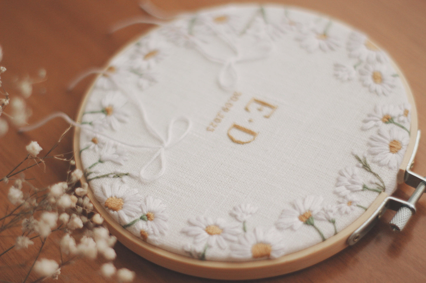 Porta fedi personalizzato Regalo nozze personalizzato Porta fedi ricamato Regalo per gli sposi personalizzato Porta fedi margherite