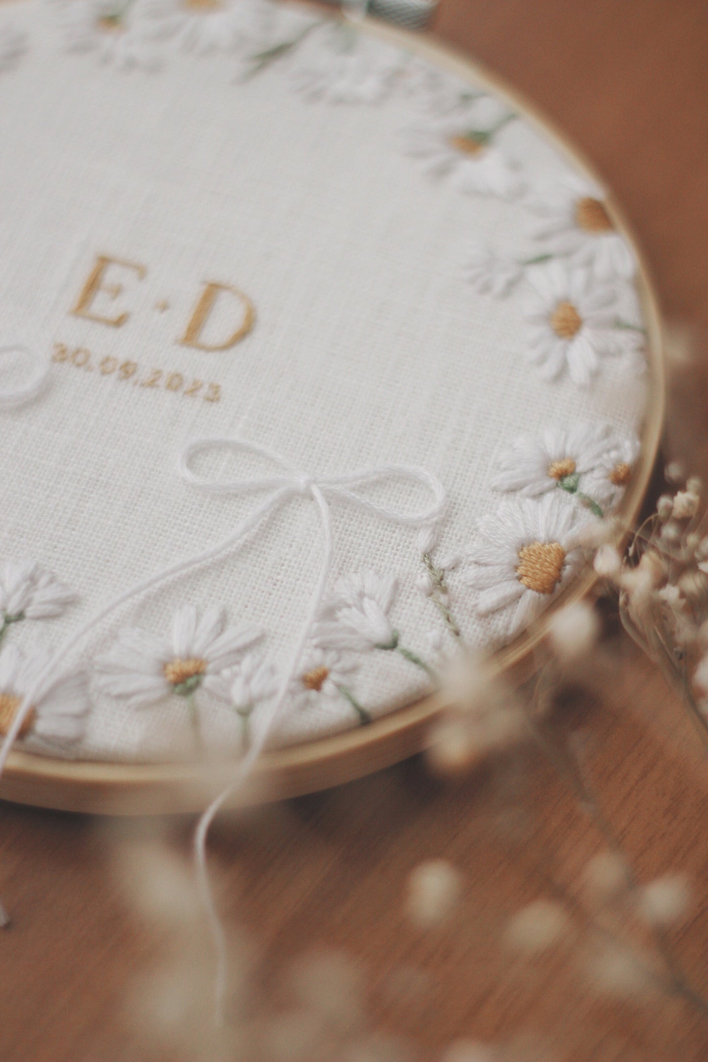 Porta fedi personalizzato Regalo nozze personalizzato Porta fedi ricamato Regalo per gli sposi personalizzato Porta fedi margherite