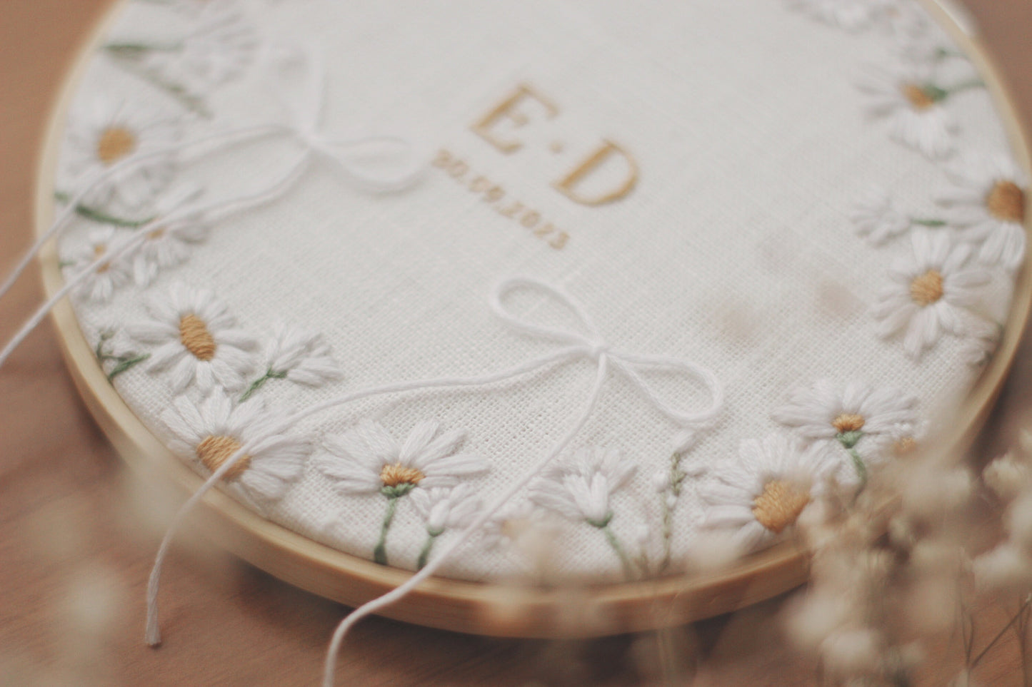 Porta fedi personalizzato Regalo nozze personalizzato Porta fedi ricamato Regalo per gli sposi personalizzato Porta fedi margherite