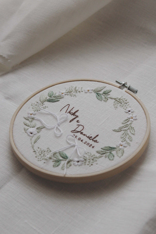 Regalo nozze personalizzato Porta fedi personalizzato Porta fedi ricamato Porta fedi fiori da campo Regalo sposi personalizzato